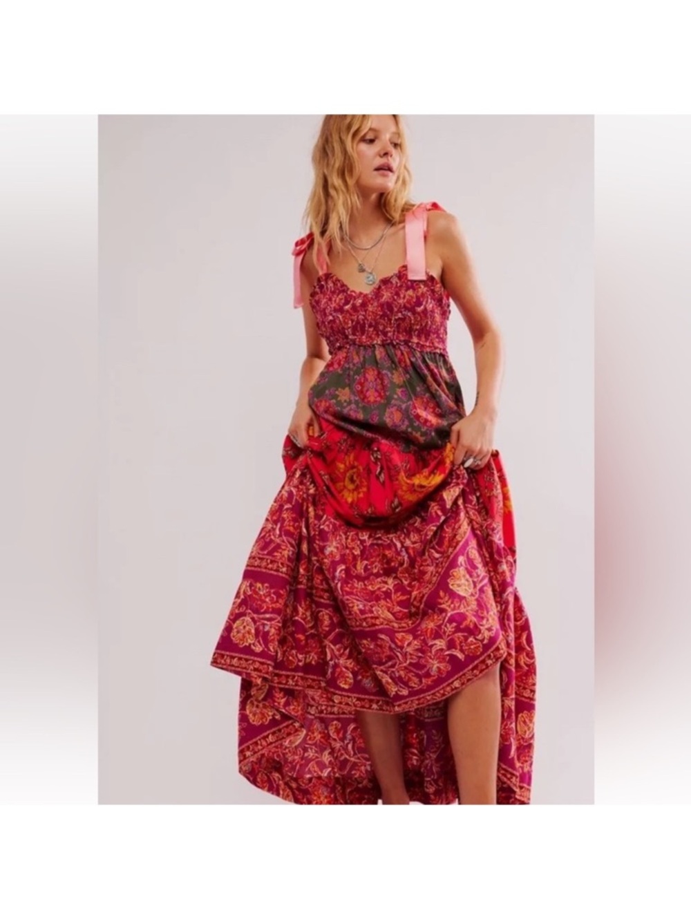 Free People Bluebell Magenta Maxi Dress